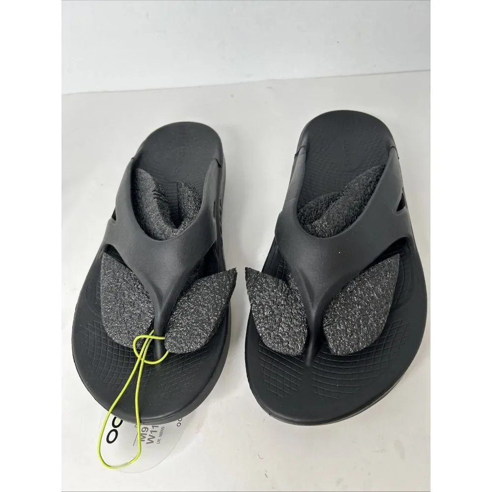Oofos Black Size 11 Thong Sandals Recovery Rubber Women Slip On Men 9‎ Unisex